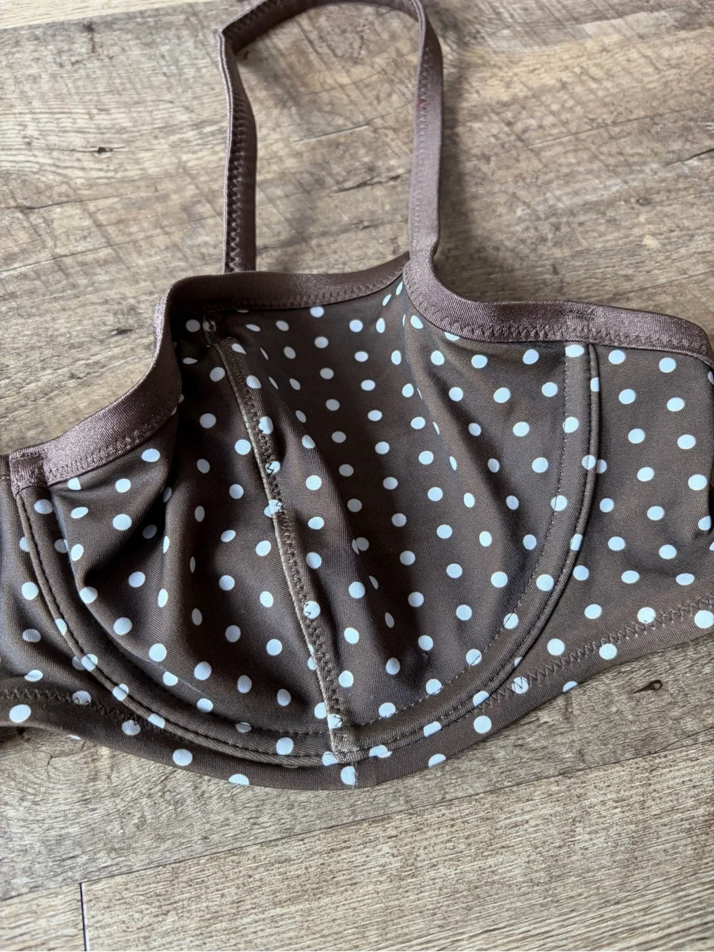 Frankie’s Bikini VS PINK Collab Buttercup Bikini Top in Classic Dot Brown